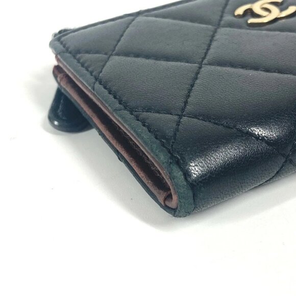 CHANEL CC CC Mark Logo Matelasse Quilted Wallet L-shaped zipper coin purse - Picture 9 of 16